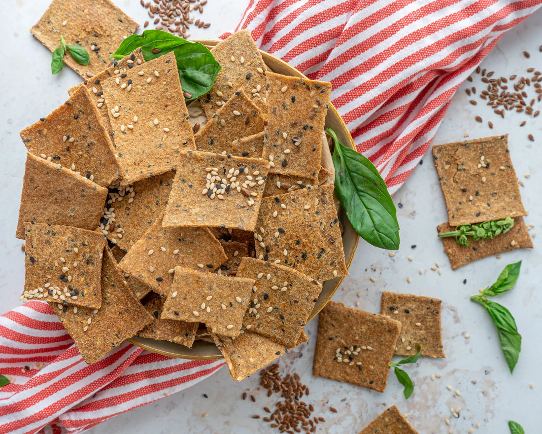Crackers | Flaxseed Khapli Flour Crackers – Oven Baked –  Vegan &amp; Diabetic Friendly - Bites Of Bliss – 125gm