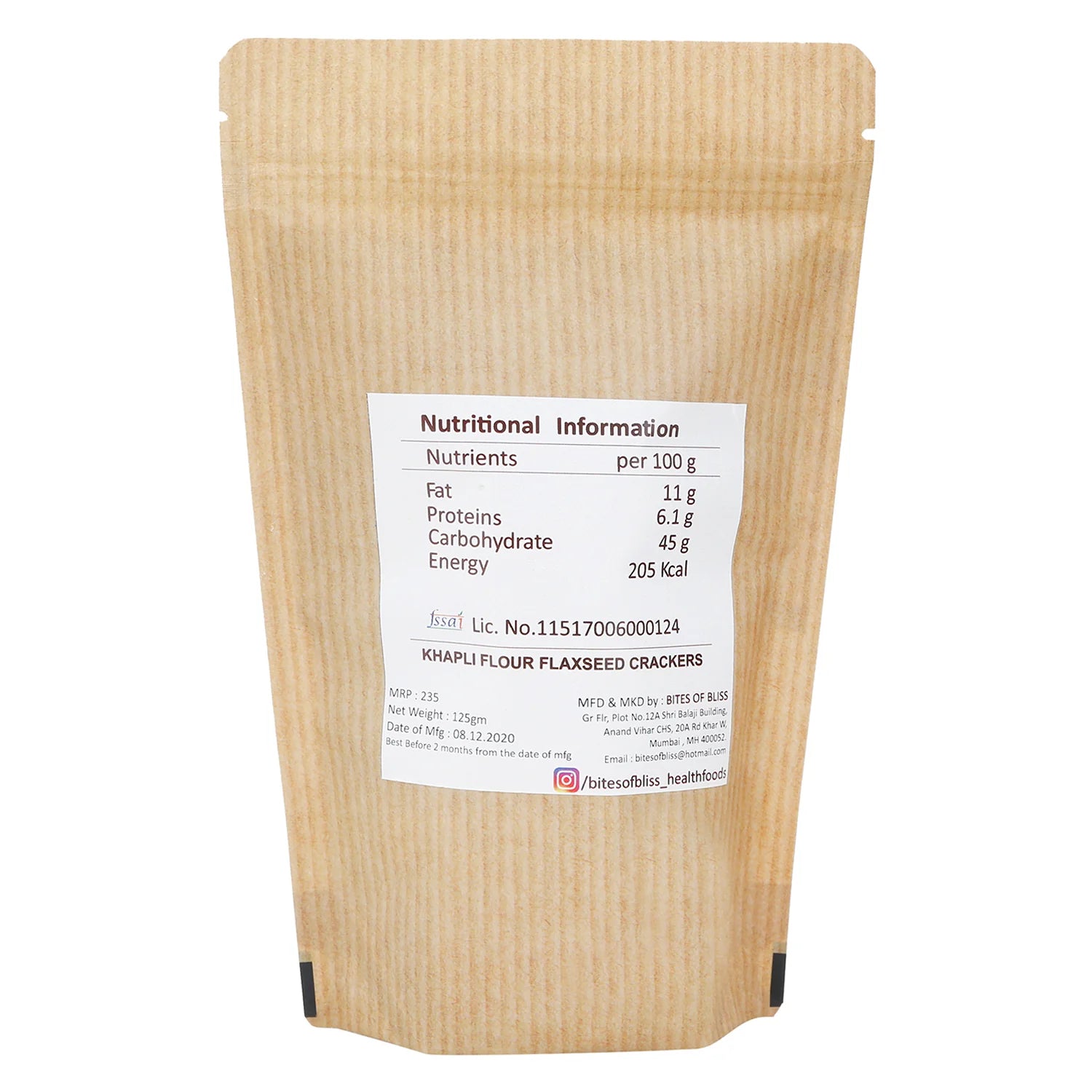 Crackers | Flaxseed Khapli Flour Crackers – Oven Baked –  Vegan &amp; Diabetic Friendly - Bites Of Bliss – 125gm