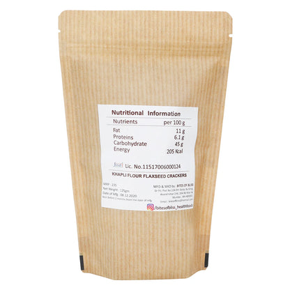 Crackers | Flaxseed Khapli Flour Crackers – Oven Baked –  Vegan &amp; Diabetic Friendly - Bites Of Bliss – 125gm