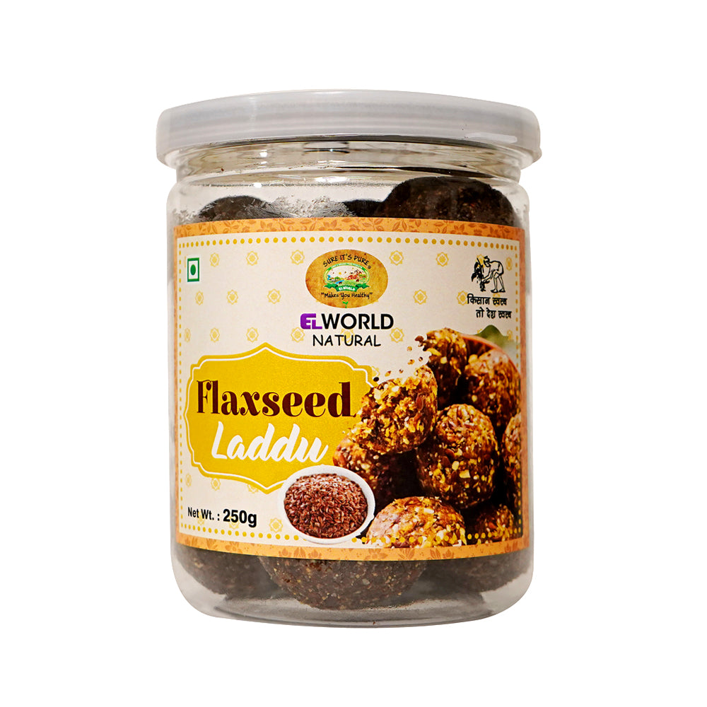 Flaxseed Ladoo | (Made With Pure Ghee) - No Added Sugar - Elworld Organic – 250gm