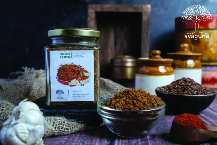 Chutney |  Flaxseeds Chutney - No Preservatives &amp; No Artificial Coloring - Svaguna - 100gm