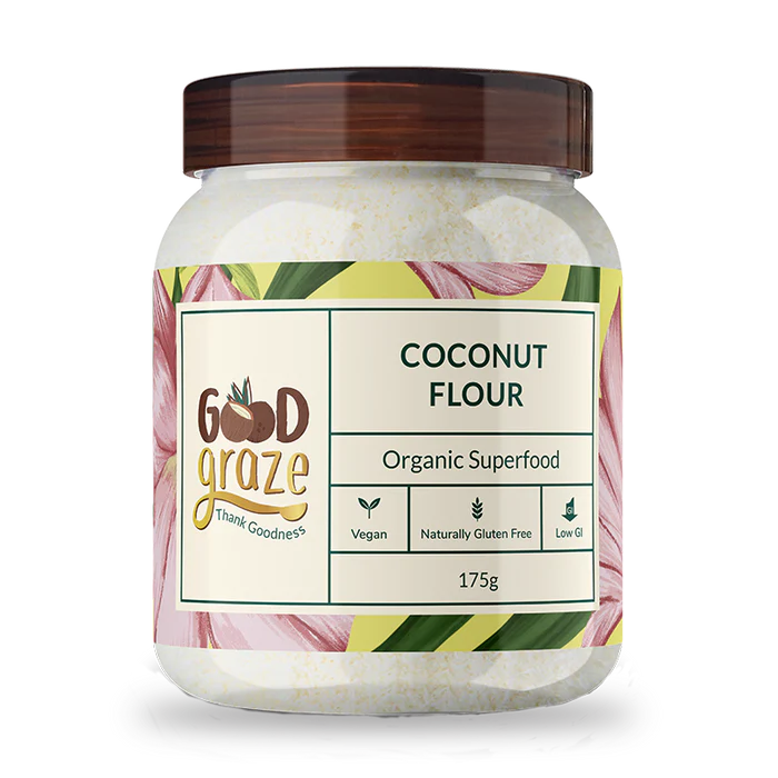 Coconut Flour |  Organic - Vegan, Gluten Free &amp;amp; No Added Preservatives &amp;amp; Low Gi - Good Graze - 175gm