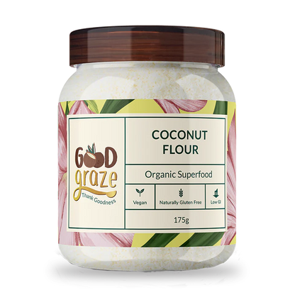 Coconut Flour |  Organic - Vegan, Gluten Free &amp;amp; No Added Preservatives &amp;amp; Low Gi - Good Graze - 175gm