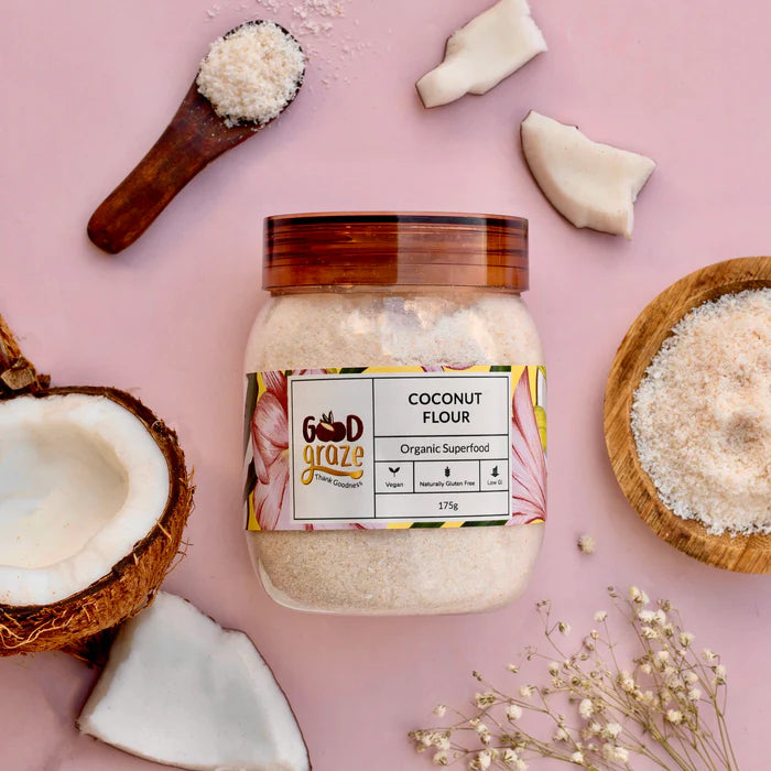 Coconut Flour |  Organic - Vegan, Gluten Free &amp;amp; No Added Preservatives &amp;amp; Low Gi - Good Graze - 175gm