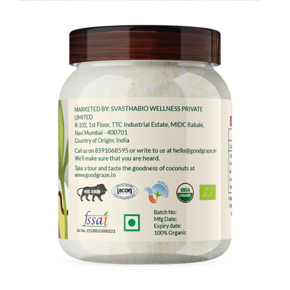 Coconut Flour |  Organic - Vegan, Gluten Free &amp;amp; No Added Preservatives &amp;amp; Low Gi - Good Graze - 175gm