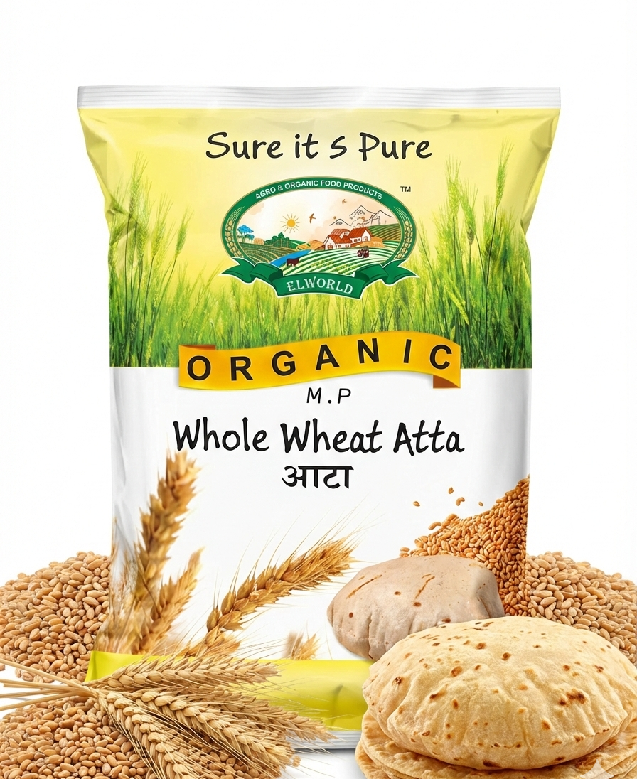 Flour | M.P Whole Wheat Flour (Atta) - Elworld Organic - 5000gm