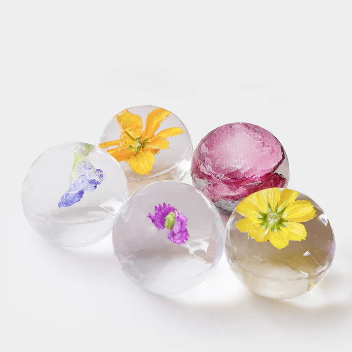 Ice | Flower Power Party Ice - Edible Flower Ice Cube - Maxium Chilling, Minimum Dilution- Ice For Human Consumption-RO Water UV 100% Untouched- Precision Cut- Pure Hygienic, Slow Melting- Nature&