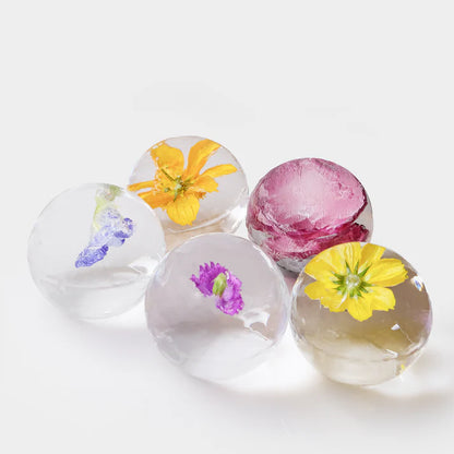 Ice | Flower Power Party Ice - Edible Flower Ice Cube - Maxium Chilling, Minimum Dilution- Ice For Human Consumption-RO Water UV 100% Untouched- Precision Cut- Pure Hygienic, Slow Melting- Nature&