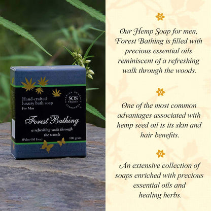 Hemp Soap for Men-Forest Bathing – Palm Oil Free - SOS Organics – 100gm