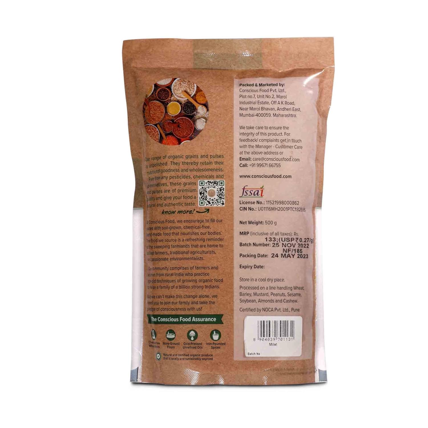Foxtail Millet | Unpolished - No Added Chemical - Conscious Food - 500gm