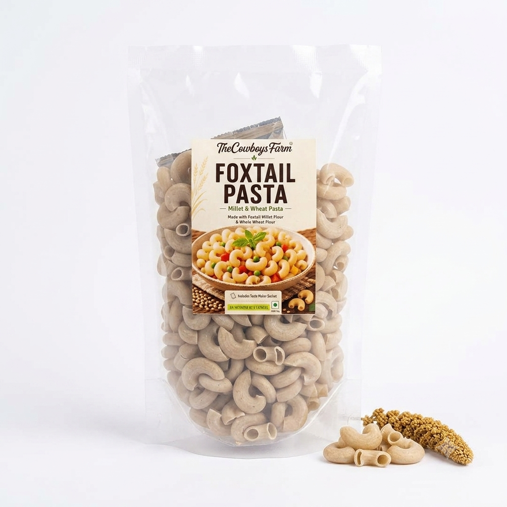 Pasta | Foxtail Pasta ( Millet &amp; Wheat Pasta ) – No Added Preservatives – The Cow Boys Farm – 175gm