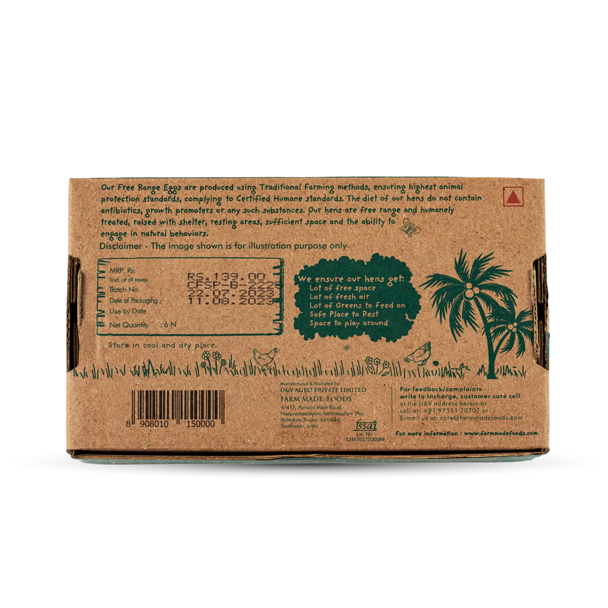 Eggs | Free Range Eggs - Farm Made - 6Pieces