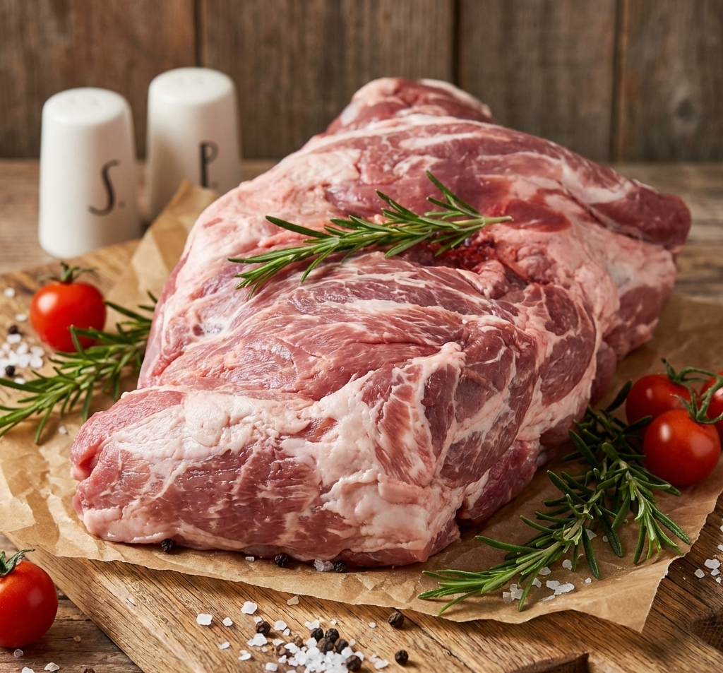 Fresh Whole Pork Shoulder (Boneless)-Fresh Pork Butt - Ideal for Pulled Pork &amp; BBQ -  Antibiotics And Hormone Free - Nature&