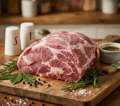 Fresh Whole Pork Shoulder (Boneless)-Fresh Pork Butt - Ideal for Pulled Pork &amp; BBQ -  Antibiotics And Hormone Free - Nature&