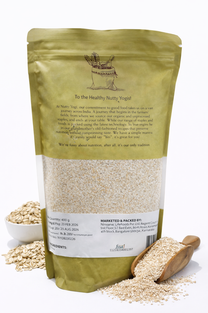 Oats Bran | Freshly Ground Oats Bran  -Gluten Free, Antioxidants, Rich in Fiber- No Additives, High In Minerals And Proteins - Nutty Yogi - 400gm