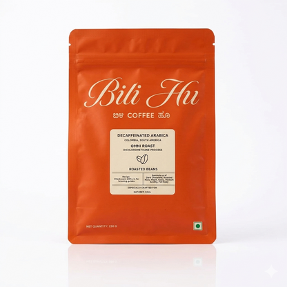 Coffee | Decaffeinated Arabica (Freshly Roasted Coffee Beans) - Mandarin Malt, Roasted Nuts - Single Origin Estate - Colombia - Bili Hu - 250gm
