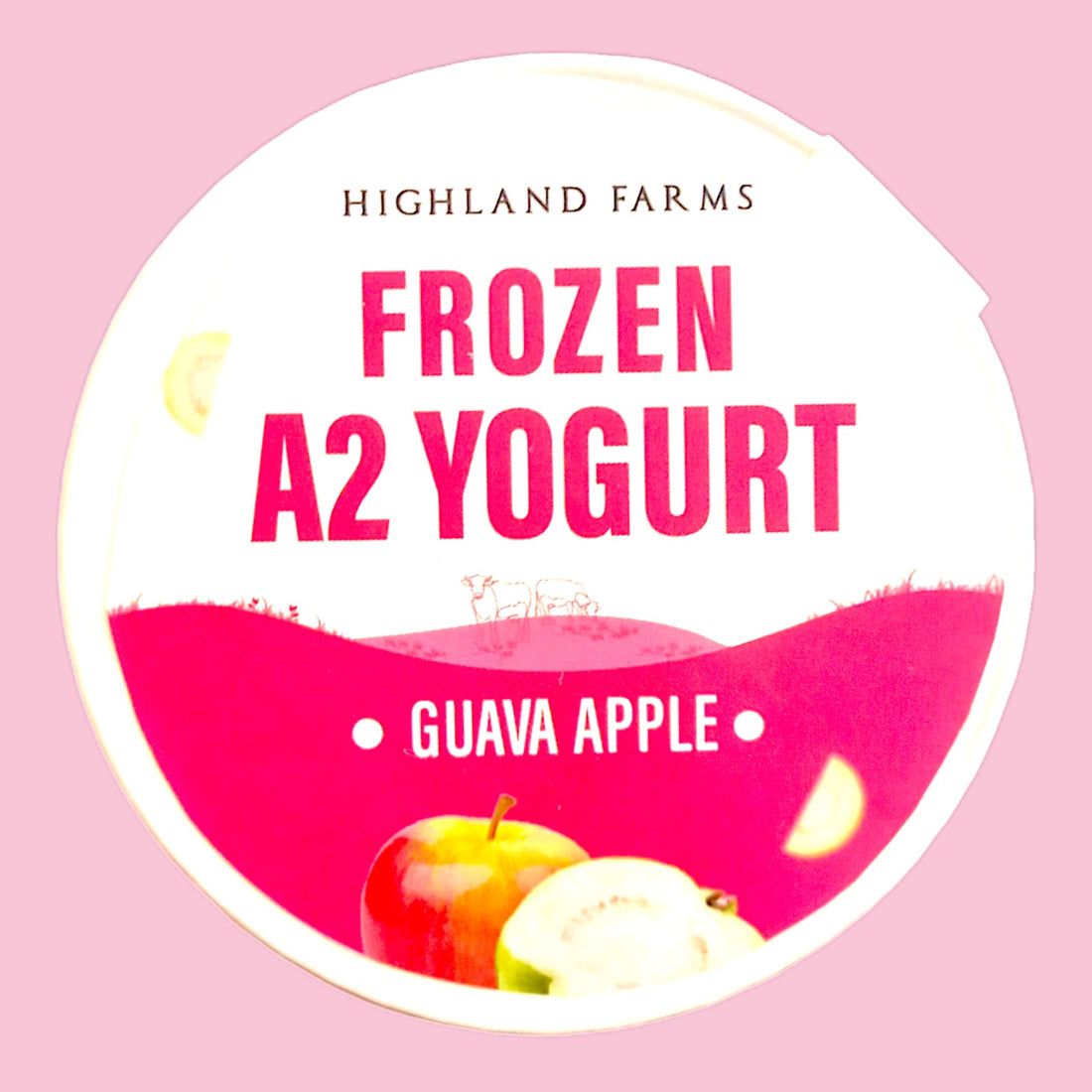 Yogurt | Frozen A2 Milk Yogurt (Guava Apple) – Made With A2 Cow Milk – No Added Preservatives & No Artificial Flavour Or Colours – Highland Farms – 120gm