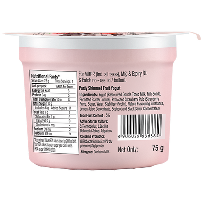Fruit Yogurt Strawberry – Epigamia – 75gm