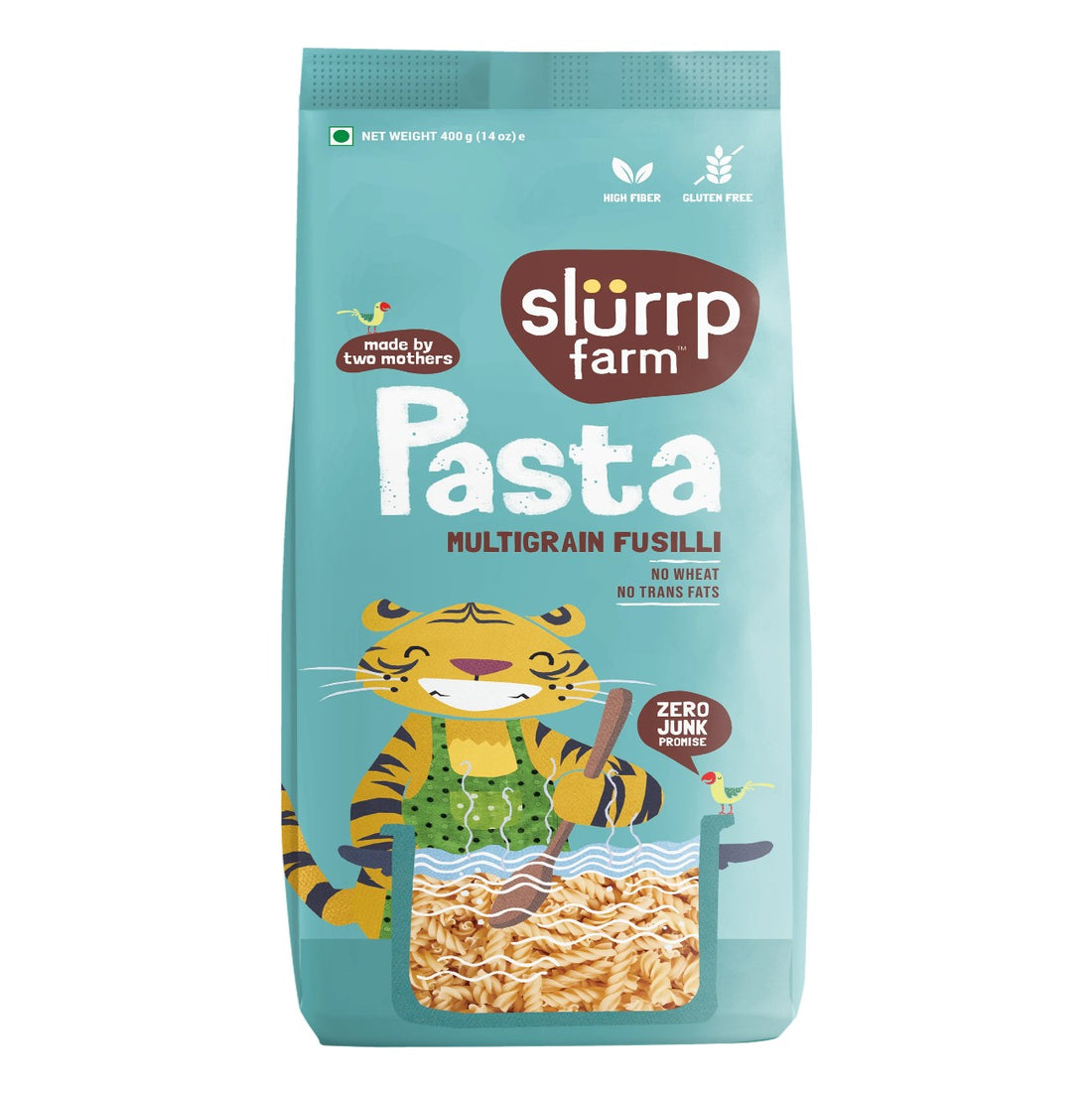 Multigrain Fusilli Pasta – Indian - Vegan, Gluten Free, No Wheat, Zero Trans Fat & High Fiber – Slurrp Farm – 400gm
