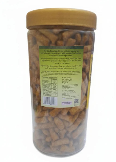 Masala Green Pea Pillows (Crunchy, Zesty Snack) - No Onion, No Garlic-No Palm Oil, No Msg &amp; Preservatives Free – The Cow Boys Farm - 250gm