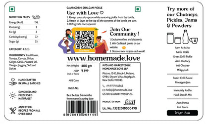 Pickle | Gajar, Gobhi Shalgam Pickle - Sweet &amp; Sour – Sue’s Homemade – 200gm