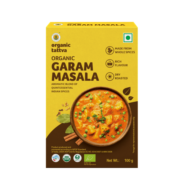 Garam Masala - USDA Organic - Naturally Gluten Free - Vegan, Aromatic Blend Of Quintessential Indian Spices - Organic Tattva - 100gm