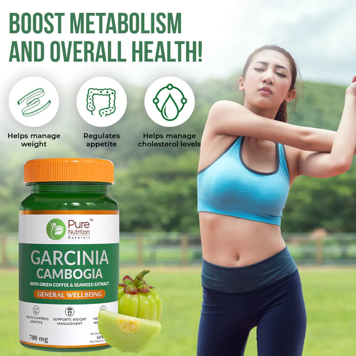 Garcinia Cambogia | (With Green Coffee &amp;amp; Seaweed Extract) - General Wellbeing - Helps Regulate Appetite And Reduce Weight &amp;amp; Helps Boost Metabolism - Pure Nutrition - (700mg) - 60 Capsules