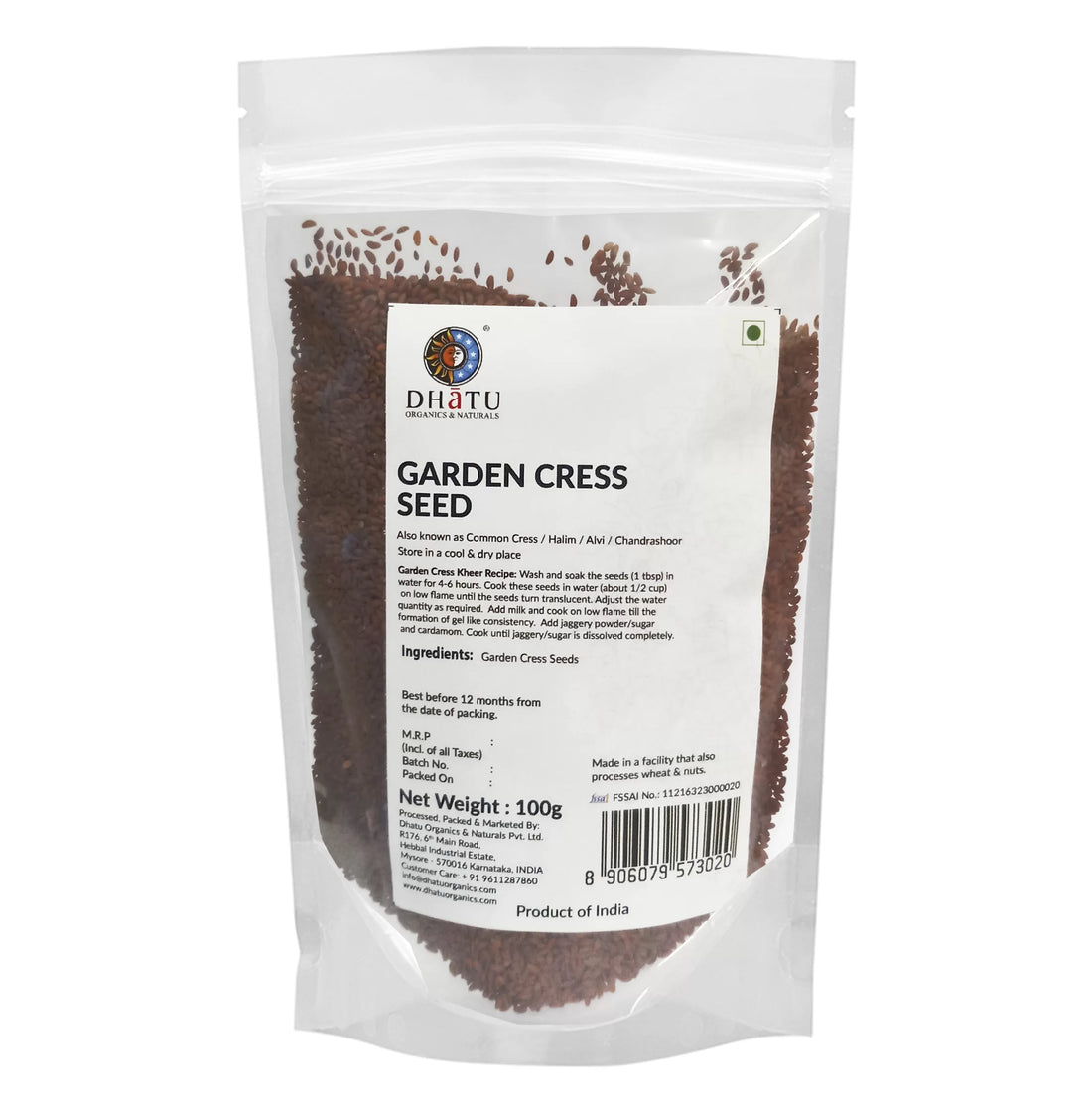 Seeds | Garden Cress - Organic - Dhatu Organics - 100gm