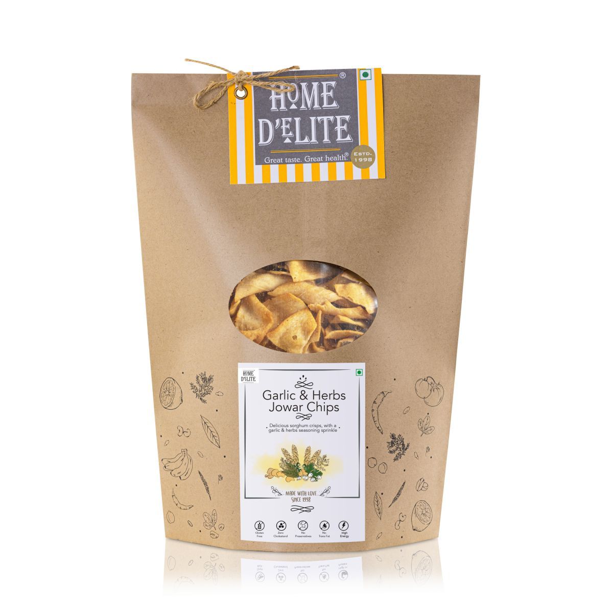 Chips | Garlic &amp;amp; Herbs Jowar Chips – Gluten Free - Home D’elite – 220gm