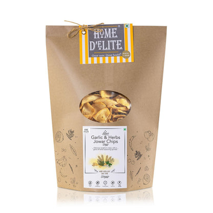 Chips | Garlic &amp;amp; Herbs Jowar Chips – Gluten Free - Home D’elite – 220gm