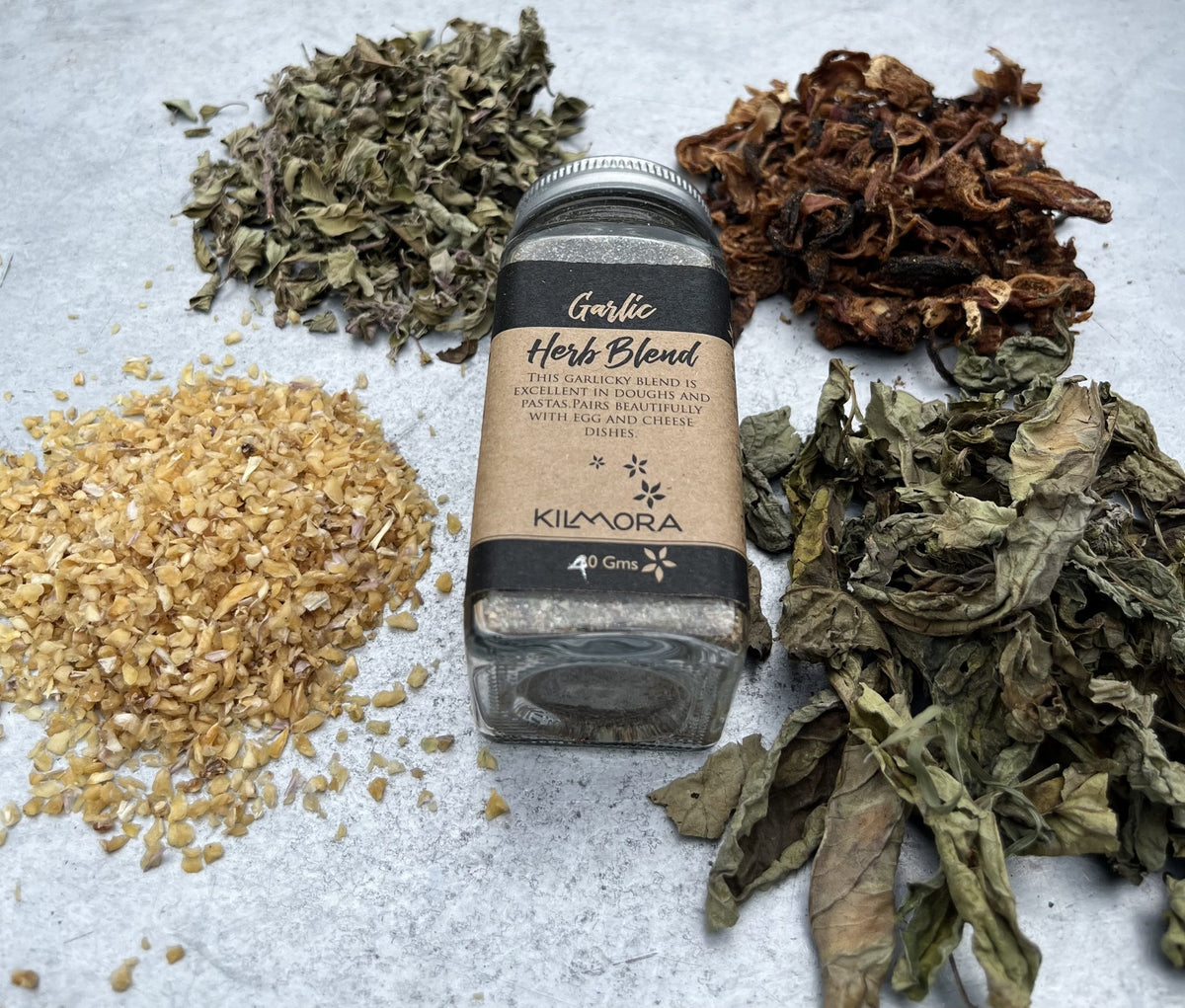 Garlic Herb Blend - No Additives, No Artificial Flavours &amp; Preservatives Free - Kilmora - 40gm