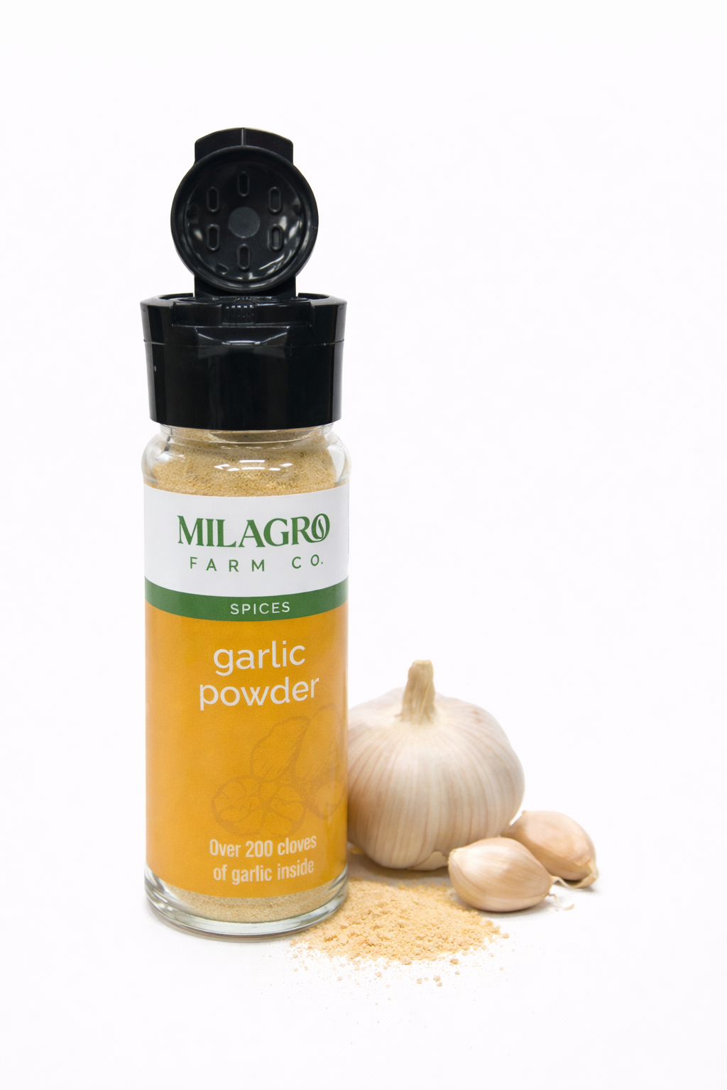 Seasoning | Garlic Powder - Organic – Over 200 Cloves Of Garlic Inside – Milagro Farm Co. – 40gm