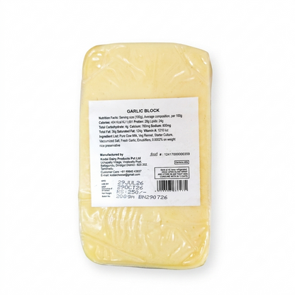 Cheese | Garlic Cheese Block  – Pasteurized - Kodai – 200gm