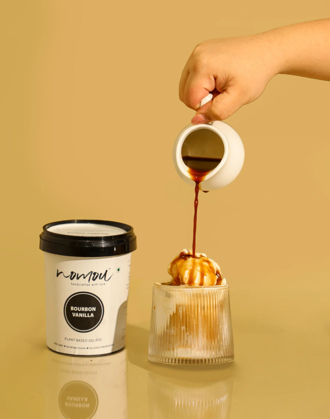 Gelato | Bourbon Vanilla Ice Cream - Vegan & Gluten Free - Nomou - 500ml