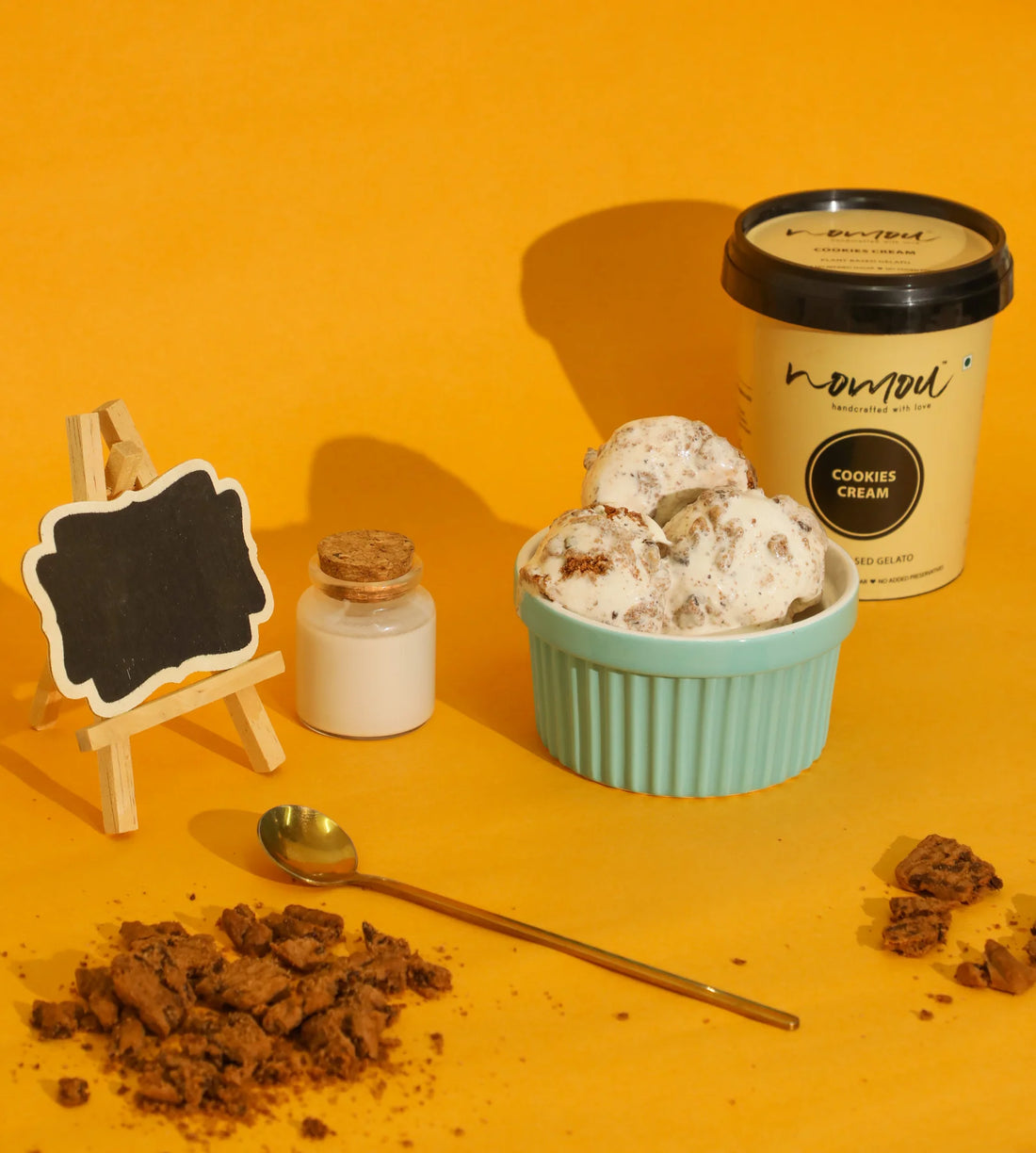 Gelato | Cookies & Cream Ice Cream - Vegan & Gluten Free - Nomou - 500ml