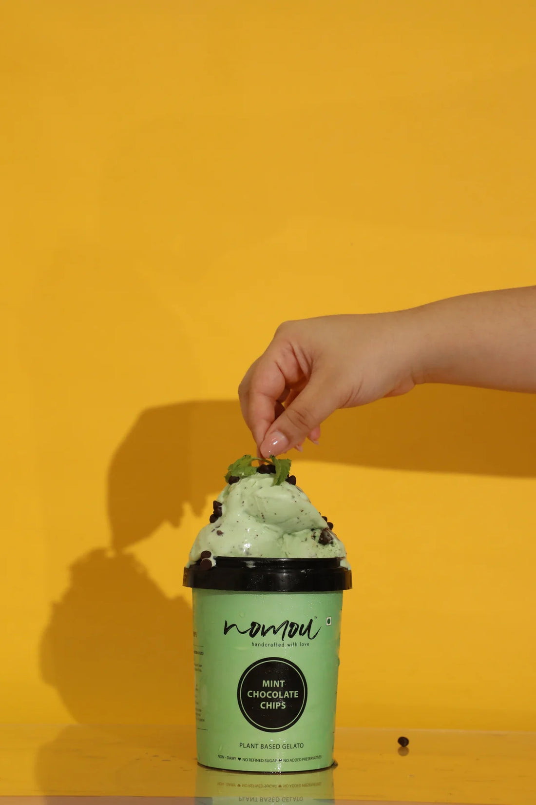 Gelato | Mint Chocolate Chips Ice Cream - Vegan &amp;amp; Gluten Free - Nomou - 500ml