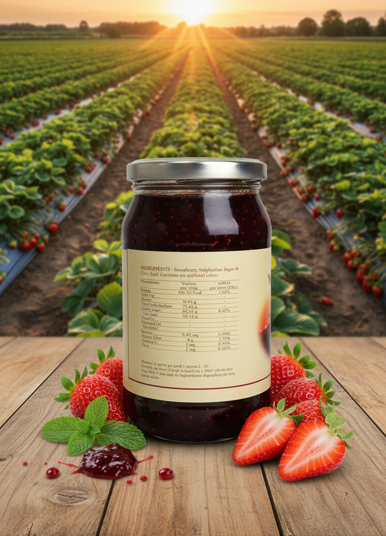 Jam | Strawberry Jam - Fresh Farm Produce -No Saturated Fat- No