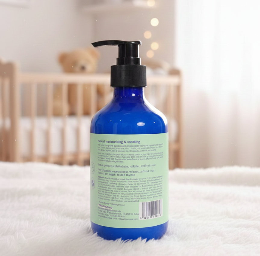 Body Lotion | For Baby (With Calendula Extract, Olive Butter, Shea Butter, Organic Olive Oil &amp; Avocado Oil) - Moisturising &amp; Nourishing - 100% Natural - Vegan, Cruelty Free, Palm Oil Free, No Parabens &amp; No Synthetic Fragrances - Maroma - 300ml