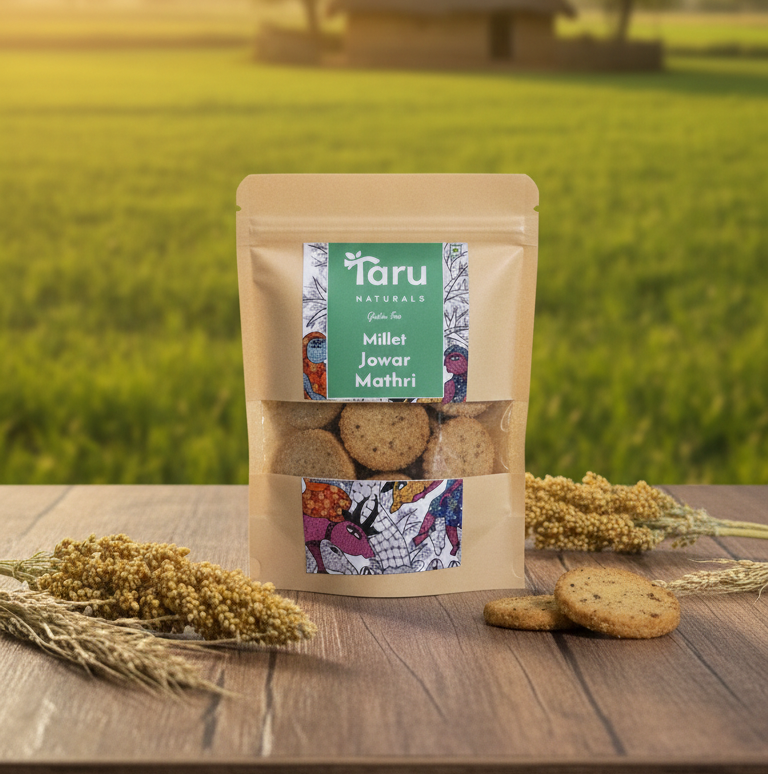 Millet Jowar Mathri- Gluten Free – Taru Naturals – 150gm