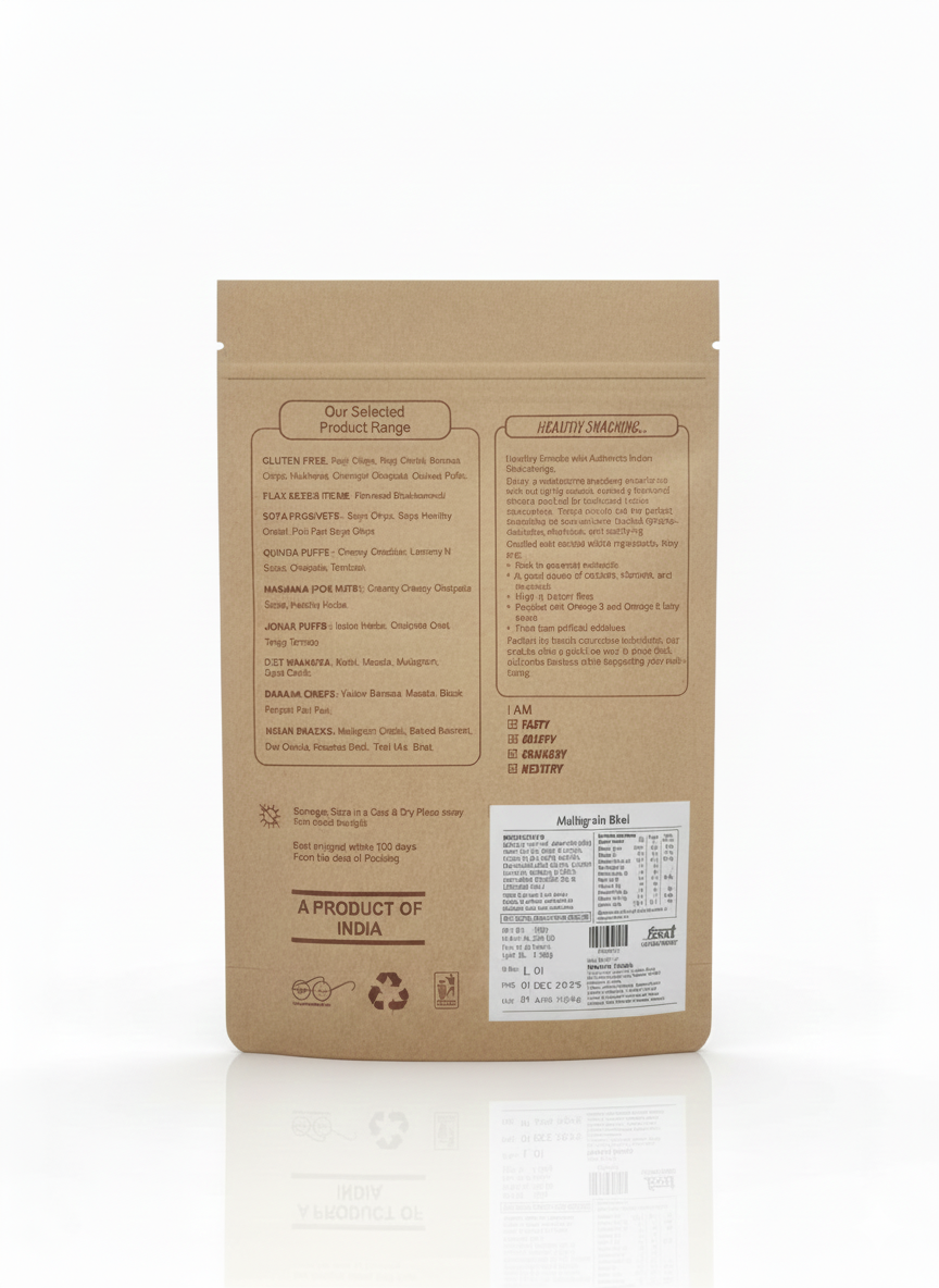 Multigrain Bhel - Multigrain Bhel With Makhana - Gluten Free-Zero Cholesterol-No Preservative-No trans Fat- High Energy-Healthy Delicacy-160gm