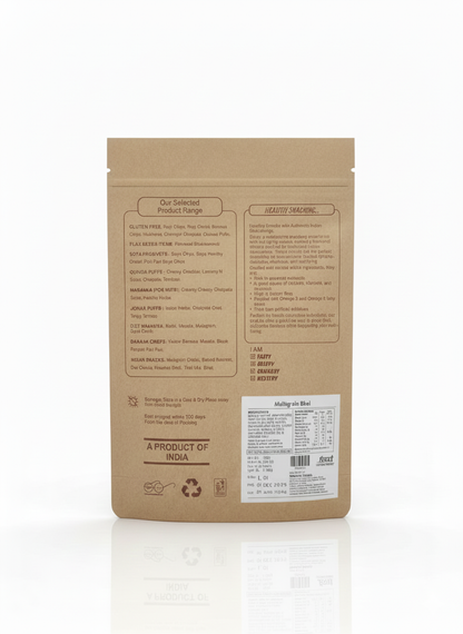 Multigrain Bhel - Multigrain Bhel With Makhana - Gluten Free-Zero Cholesterol-No Preservative-No trans Fat- High Energy-Healthy Delicacy-160gm