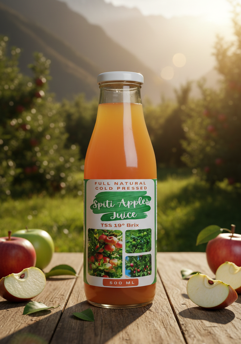 Spiti Apples Juice - Natural - Cold Pressed - No Saturated Fat - No Cholesterol- No Trans Fat - Jaivik Haat - 500ml