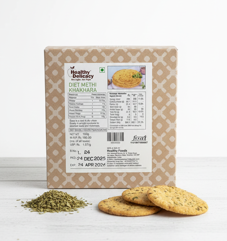 Khakhara | Diet Methi Khakhara –No Added Sugar - No Trans Fat - Healthy Delicacy – 150gm