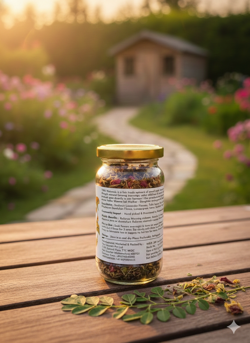 Moringa Blossom Tea - Natural - Indian - Miracle Energy and Immunity Booster - Taru Naturals - 30gm