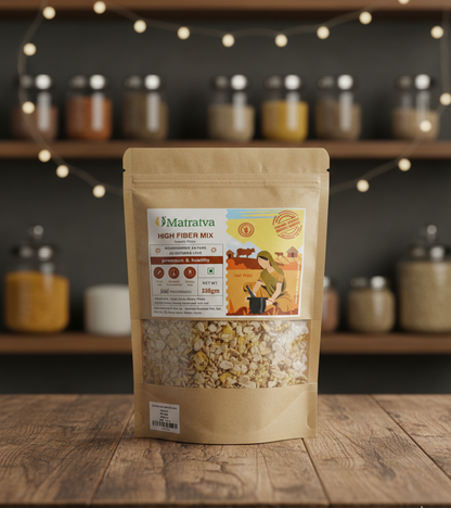 Roasted Flakes | High Fiber Mix - Roasted - Organic - No Added Preservatives, Color &amp; No Added Soda - Matratva - 250gm