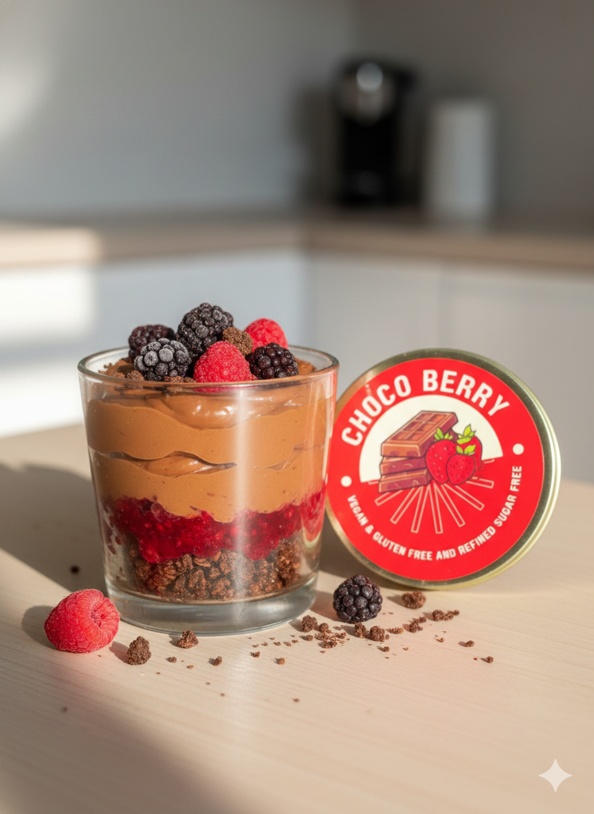 Cake | Choco Berry – Vegan, Gluten Free, Oil Free &amp; Refined Sugar free – Nature’s Soul – Glass Jar