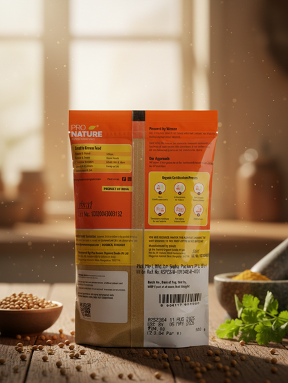 Organic Coriander Powder -Gluten Free- Pro Nature - 100gm