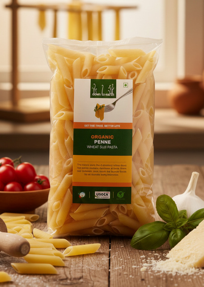 Pasta | Organic Penne (Wheat Suji Pasta)- USOCA - Down To Earth - 500gm