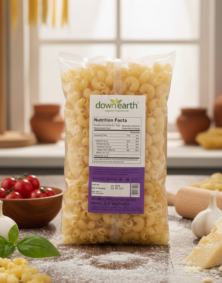 Pasta | Organic Macaroni (Wheat Suji Pasta) - USOCA - Down To Earth - 500gm