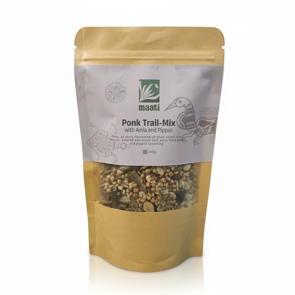 Ponk Trail-Mix with Amla in Pippali - Gluten Free -Zero Preservatives- Zero Refined Sugar- Maati-150gm